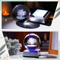 Ornalrist Crystal Ball 3D Engraved Tree Of Life With Led Colorful Base 3158Cm Glass Sphere Ideas For Family Home Decor Disp