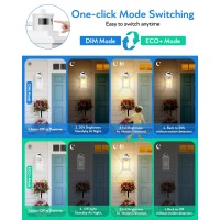 Vianis Motion Sensor Porch Lights Outdoor 2 Packs Outdoor Wall Lights Wall Mount White Dusk To Dawn Outdoor Sconce Lights Wat