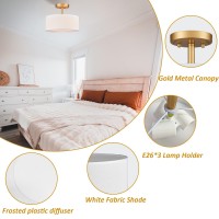 Axiland Modern Light Fixture Ceiling Mount Flush Mount Drum Ceiling Light Fixture 3 Light Gold Semi Flush Mount Ceiling Light Fo