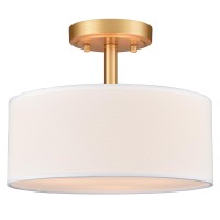 Axiland Modern Light Fixture Ceiling Mount Flush Mount Drum Ceiling Light Fixture 3 Light Gold Semi Flush Mount Ceiling Light Fo