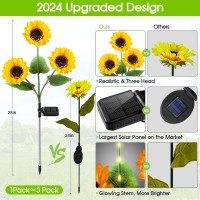 Kooper Solar Lights Outdoor Garden Decor - Upgraded 6 Pack Solar Garden Lights With 18 Sunflower Lights, Waterproof Solar Outdoor Lights Auto On/Off Solar Decorative Lights For Garden, Patio, Backyard