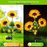 Kooper Solar Lights Outdoor Garden Decor - Upgraded 6 Pack Solar Garden Lights With 18 Sunflower Lights, Waterproof Solar Outdoor Lights Auto On/Off Solar Decorative Lights For Garden, Patio, Backyard