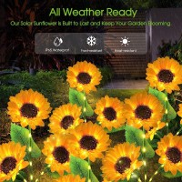 Kooper Solar Lights Outdoor Garden Decor - Upgraded 6 Pack Solar Garden Lights With 18 Sunflower Lights, Waterproof Solar Outdoor Lights Auto On/Off Solar Decorative Lights For Garden, Patio, Backyard