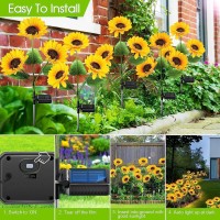 Kooper Solar Lights Outdoor Garden Decor - Upgraded 6 Pack Solar Garden Lights With 18 Sunflower Lights, Waterproof Solar Outdoor Lights Auto On/Off Solar Decorative Lights For Garden, Patio, Backyard