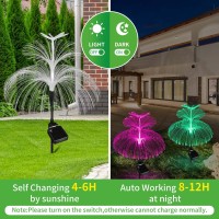 Callica Solar Garden Lights 3 Pack New Upgraded Solar Outdoor Lights Waterproof 7 Color Changing Double Jellyfish Dragonfly Solar Flower Lights For Garden Yard Pathway Party Wedding Birthday Decor