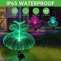 Callica Solar Garden Lights 3 Pack New Upgraded Solar Outdoor Lights Waterproof 7 Color Changing Double Jellyfish Dragonfly Solar Flower Lights For Garden Yard Pathway Party Wedding Birthday Decor