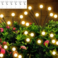 Mionsiden Solar Garden Lights - 6 Pack Solar Firefly Lights Outdoor Waterproof New Upgraded Swaying Solar Lights For Outside Landscape Patio Yard Garden Outdoor Decor Sway By Wind 8 Led Warm White