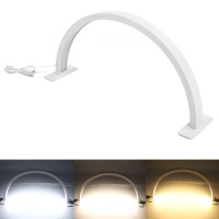 Led Half Moon Light, White Half Moon Desk Lamp Stable Bases For Nail Art (Us Plug)