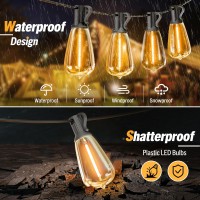 116Ft Solar String Lights Outdoor Waterproof With Remote And Usb Port, 53 Edison Bulb Outdoor String Lights Solar Powered, Dimmable Solar String Lights For Outside Patio Backyard Garden Porch Balcony