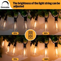 116Ft Solar String Lights Outdoor Waterproof With Remote And Usb Port, 53 Edison Bulb Outdoor String Lights Solar Powered, Dimmable Solar String Lights For Outside Patio Backyard Garden Porch Balcony