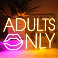 Adults Only Neon Sign Pink Lip Led Neon Lights Signs Sexy Neon Light Neon Bar Sign Orange Letter Neon Wall Sign Neon Signs For B