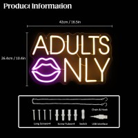 Adults Only Neon Sign Pink Lip Led Neon Lights Signs Sexy Neon Light Neon Bar Sign Orange Letter Neon Wall Sign Neon Signs For B