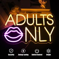 Adults Only Neon Sign Pink Lip Led Neon Lights Signs Sexy Neon Light Neon Bar Sign Orange Letter Neon Wall Sign Neon Signs For B