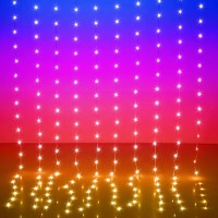 Kepstars Led Curtain Lights 98Ft X 78Ft 240 Led Rgb Color Changing String Fairy Lights Curtainsmart App Control Music Voi