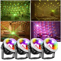 4Pack Disco Lights, Disco Ball, Party Lights, Disco Ball Lights, Upgraded 4W Rgby Mini Disco Lights For Parties, Decor For Xmas Halloween Birthday Home Living Room Gift