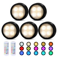 Led Puck Lights With Remote Control Battery Operated Under Cabinet Lighting Color Changing Stick On Lights Tap Lights For Kitche