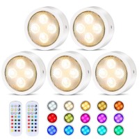 Led Puck Lights With Remote Control Battery Operated Under Cabinet Lighting Color Changing Stick On Lights Tap Lights For Kitche