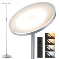 Outon Floor Lamp, 30W 2400Lm Led Modern Torchiere Sky Lamp, Super Bright Dimmable Standing Tall Lamp With 4 Color Temperature, Remote Touch Control, 1-H Timer For Living Room Bedroom Office,Space Grey