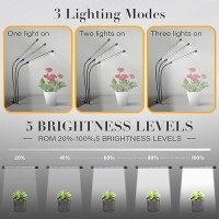 Ipower Full Spectrum Clip Plant Growing Lamp With 126 White Red Leds For Indoor Plants 3 Modes Timing Function 5 Dimmable Lev