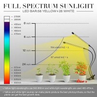 Ipower Full Spectrum Clip Plant Growing Lamp With 84 White Yellow Leds For Indoor Plants 3 Modes Timing Function 5 Dimmable L