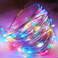 Twinkle Star 33Ft 100 Led Silver Wire String Lights Fairy String Lights Battery Operated Led String Lights For Christmas Wedding