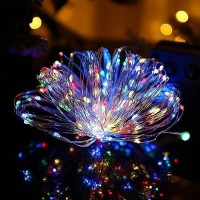 Twinkle Star 33Ft 100 Led Silver Wire String Lights Fairy String Lights Battery Operated Led String Lights For Christmas Wedding