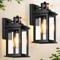 Vianis 2 Packs Motion Sensor Outdoor Lights For House Dusk To Dawn Front Porch Light Black Gold Outdoor Light Fixture Sconce W