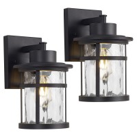 Alaislyc 2 Pack Outdoor Wall Lights Exterior Wall Sconce Fixture Wall Mount Lantern Waterproof Black Wall Lamps Outside Porch Lights House Garage Doorway Patio Front Door Entryway