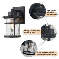 Alaislyc 2 Pack Outdoor Wall Lights Exterior Wall Sconce Fixture Wall Mount Lantern Waterproof Black Wall Lamps Outside Porch Lights House Garage Doorway Patio Front Door Entryway