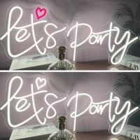 Super Large Lets Party Neon Sign For Bedroom Wall Super Neon Sign For Wall Decor For Bachelorette Party Engagement Party Birt