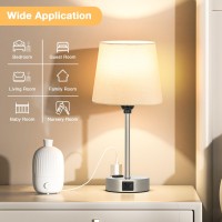 Table Lamps For Bedrooms Set Of 2 Bedside Nightstand Bedroom Lamp With Usb C Port And Ac Outlet Charging Dimmable Touch Small