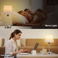 Table Lamps For Bedrooms Set Of 2 Bedside Nightstand Bedroom Lamp With Usb C Port And Ac Outlet Charging Dimmable Touch Small