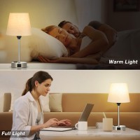 Table Lamps For Bedrooms Set Of 2 Bedside Nightstand Bedroom Lamp With Usb C Port And Ac Outlet Charging Dimmable Touch Small