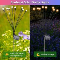 Brizled Solar Firefly Lights 4 Pack 8 Led Outdoor Swaying Lights Solar Garden Firefly Lights Waterproof Solar Powered Pathway