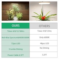 Juhefa Led Grow Light 6000K Full Spectrum Gooseneck Plant Growing Lamp For Indoor Small Mini Plants Auto Onoff Timer 48121