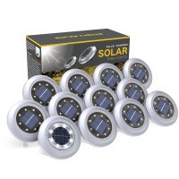 Solar Lights Outdoor, 2023 New Upgrade Disk Lights, Solar In-Ground Lights For Landscape Walkway Lawn Steps Decks, Led Lamps, Waterproof