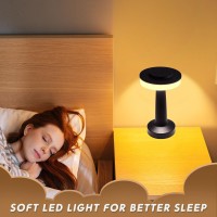 Riakrum 4 Pcs Led Portable Metal Table Lamp With Touch Sensor 3 Color Stepless Dimming Nightstand Desk Lamp Rechargeable Battery