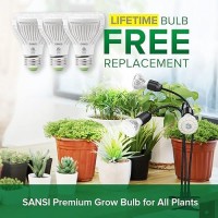 Sansi Led Grow Lights For Indoor Plants Lifetime Free Bulb Replacement 450W Full Spectrum 3Gooseneck Clip Plant Grow Light P