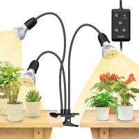 Sansi Led Grow Lights For Indoor Plants Lifetime Free Bulb Replacement 450W Full Spectrum 3Gooseneck Clip Plant Grow Light P