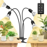 Sansi Led Grow Lights For Indoor Plants Lifetime Free Bulb Replacement 600W Full Spectrum 4Gooseneck Clip Plant Grow Light P