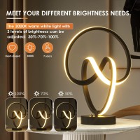 Airnasa Modern Table Lamps Touch Dimmable Spiral Led Table Lamp 7 Colors 10 Light Modes Small Bedside Lamp Modern Nightstand