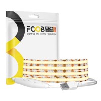 Fcob Cob Flexible High Density Led Strip 6.56Ft 640Leds 8Mm Warm White 3000K Cri90+ 5V Usb Dimmable Deformable Led Light Ribbon For Under Cabinet Bedroom Indoor Decoration No Controller And Power