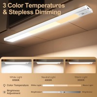 Okumoe Under Cabinet Lights Premium Led Motion Sensor Under Cabinet Lighting 3 Color Temperatures Closet Light For Wardrobe C