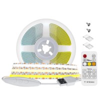 Fcob Cob Cct Flexible High Density Led Strip Usb Powered 6.56Ft 640Led/M Tunable 3000K-6000K Cri90+ With Ir Dimmer Controller Led Light Ribbon For Under Cabinet Bedroom Kitchen Indoor Decoration