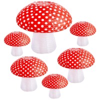 Mushroom Paper Lanterns 6 Pcs Mushroom Hanging Paper Lanterns 3 Size Paper Lantern Bedroom For Alice In Wonderland Themed Birthd