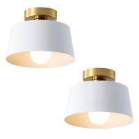 Lhlyclx Ceiling Light Fixture Hallway Ceiling Light With Gold Plate And White Shade Modern Simple Style Porch Light Fixtures S