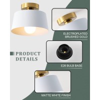 Lhlyclx Ceiling Light Fixture Hallway Ceiling Light With Gold Plate And White Shade Modern Simple Style Porch Light Fixtures S