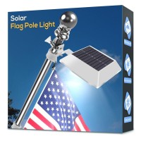 Solar Flag Pole Light, Bright White 6000K Flagpole Light Upgrade Solar Powered For 5Ft 6Ft Flag Pole,Waterproof Outdoor Dusk To Dawn Led Solar Lights,Outside House Garden Yard American Flags Decor