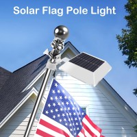 Solar Flag Pole Light, Bright White 6000K Flagpole Light Upgrade Solar Powered For 5Ft 6Ft Flag Pole,Waterproof Outdoor Dusk To Dawn Led Solar Lights,Outside House Garden Yard American Flags Decor