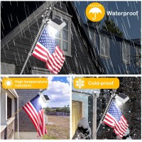 Solar Flag Pole Light, Bright White 6000K Flagpole Light Upgrade Solar Powered For 5Ft 6Ft Flag Pole,Waterproof Outdoor Dusk To Dawn Led Solar Lights,Outside House Garden Yard American Flags Decor